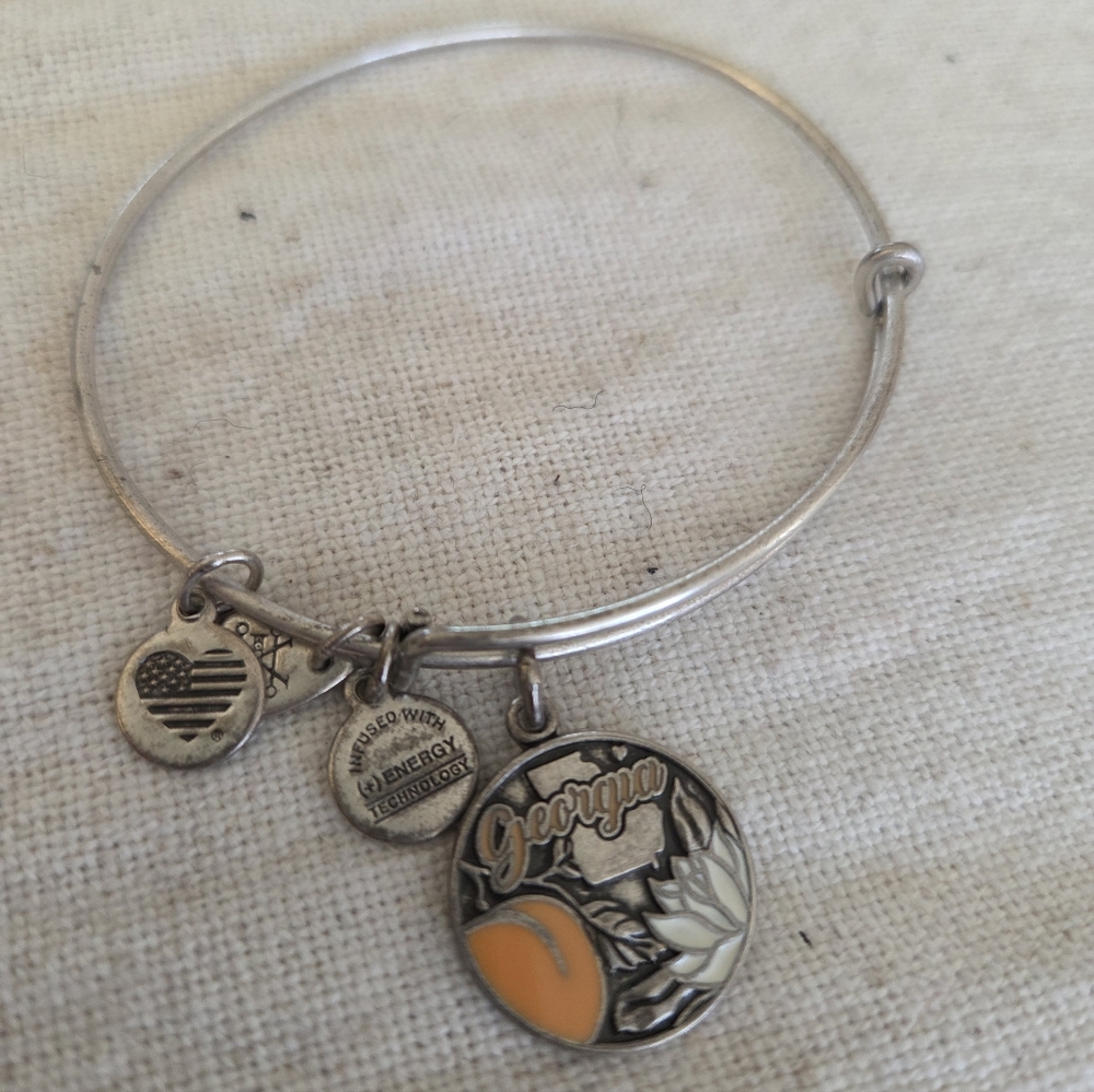 Alex and Ani Silver-Tone Georgia State Charm Bangle